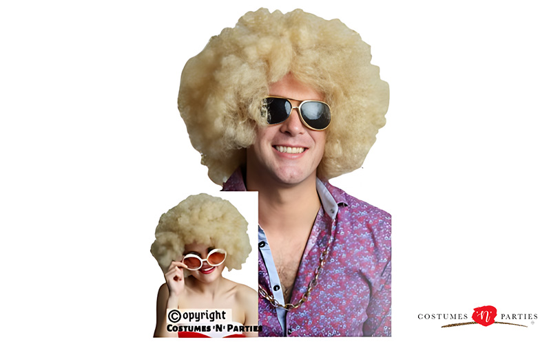 Classic 70s-style afro wig for costume parties